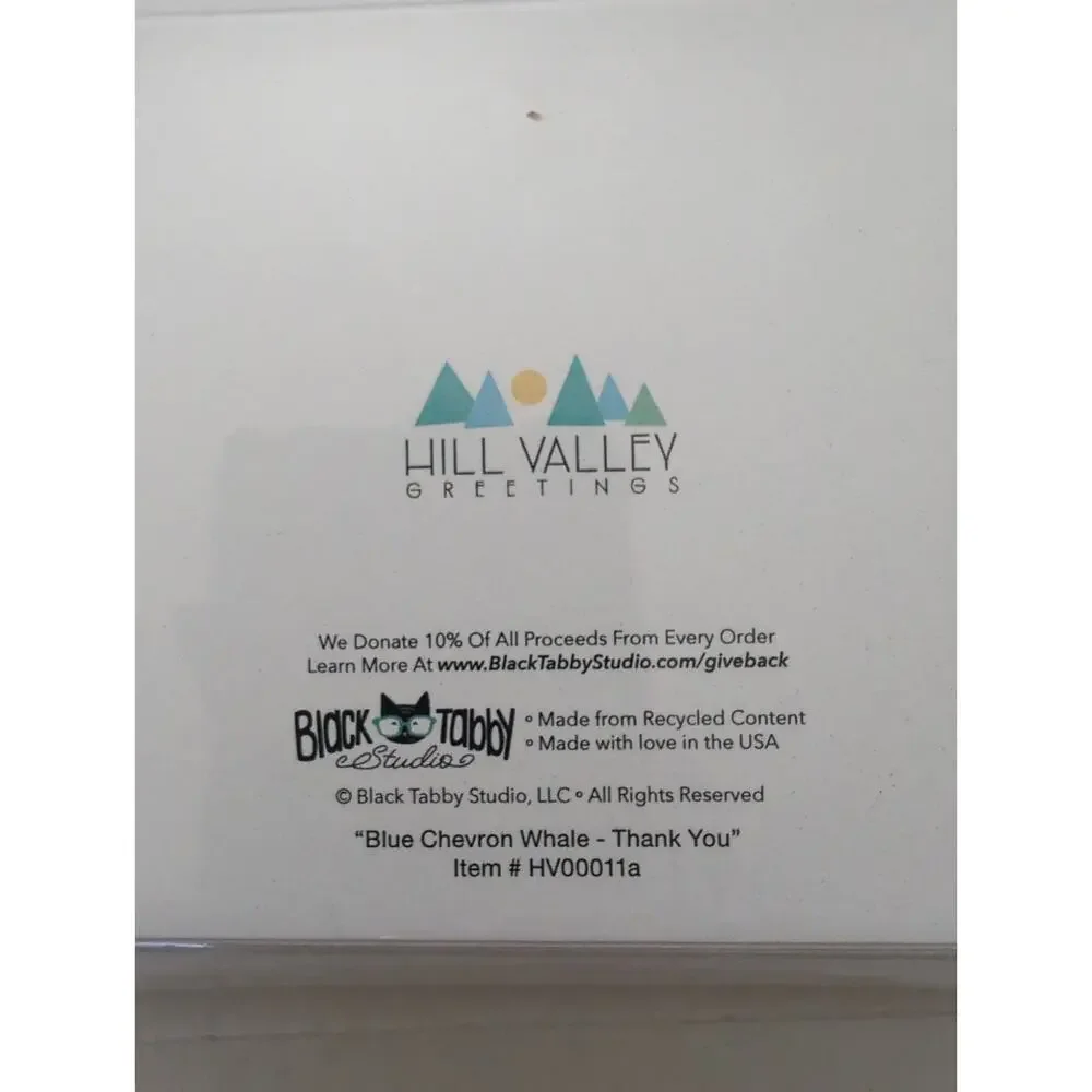 Blue Chevron Whale Baby Thank You Cards 48 Count NEW HILL VALLEY GREETINGS